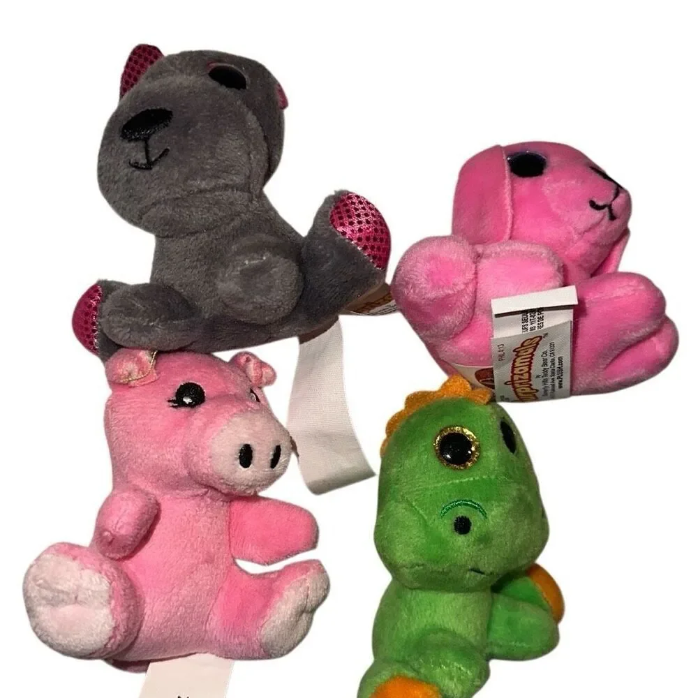 4 Surprizamals Pink Gray Green Stuffed Mini Plushie Toys Kids Small